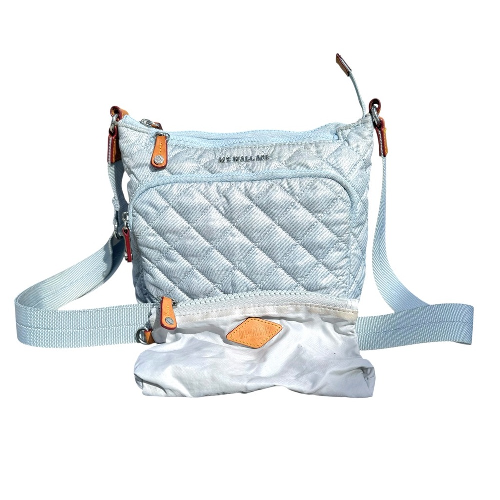 MZ Wallace Metro Scout Deluxe Crossbody Shoulder Bag Stone Blue - Picture 4 of 13